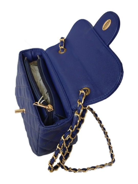 Leather Blue Women's Shoulder Bag