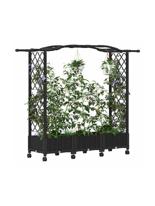 vidaXL Planter Box Din Plastic Negru 169x40x129 cm