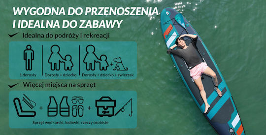 Skatinger Jade Φουσκωτή Σανίδα SUP με Μήκος 3.2m Γαλάζια
