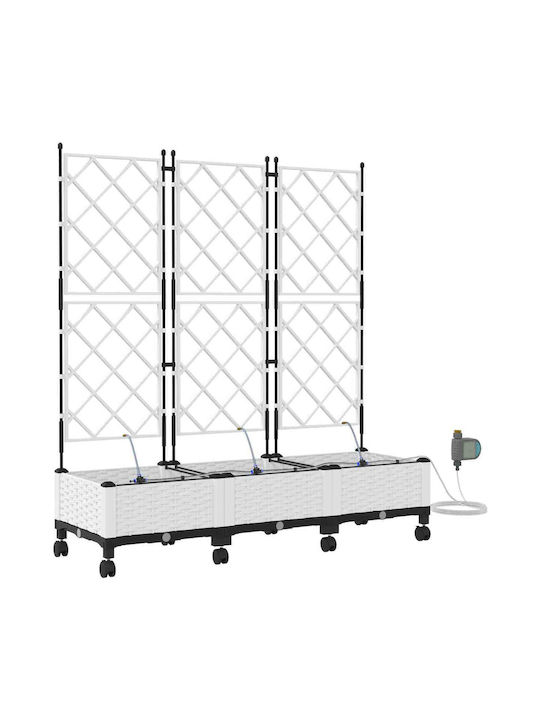 vidaXL Set of 3 White Plastic Planter Boxes