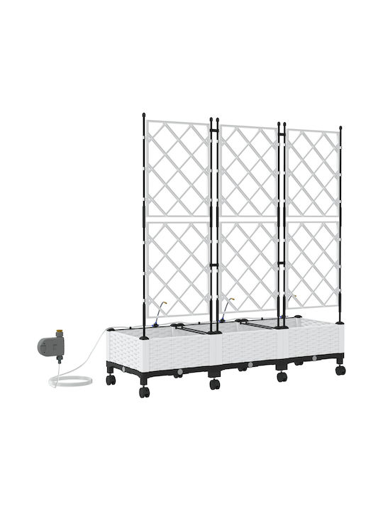 vidaXL Set of 3 White Plastic Planter Boxes