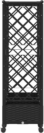vidaXL Пластмасова Кутия За Саксии Черна 203x40x127см