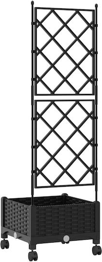 vidaXL Kunststoff Blumenkasten Schwarz 40x40x131,5cm
