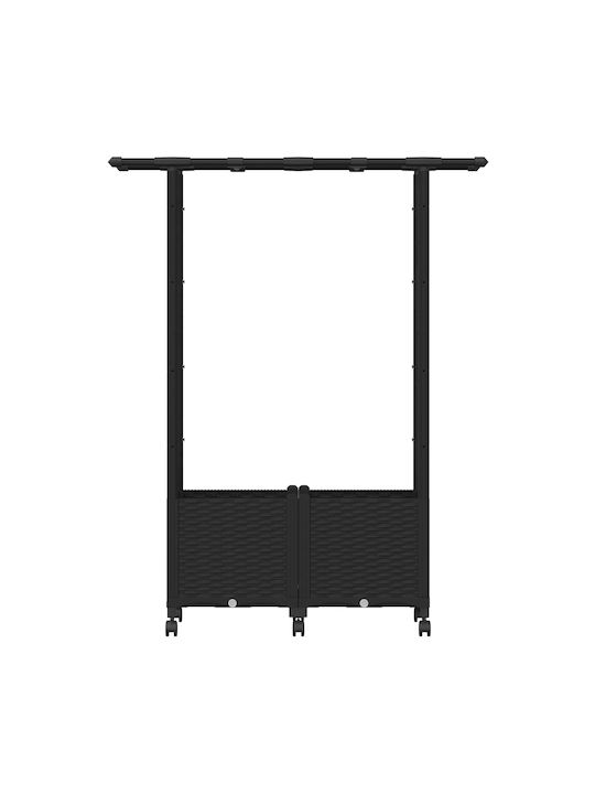 vidaXL Ζαρντινιέρα Πλαστική Μαύρο 124.5x40x142εκ.