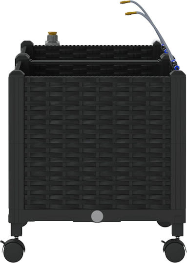 vidaXL Set of 2 Black Plastic Planter Boxes