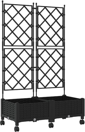 vidaXL Set of 2 Black Plastic Planter Boxes