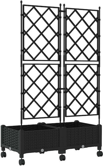 vidaXL Set of 2 Black Plastic Planter Boxes