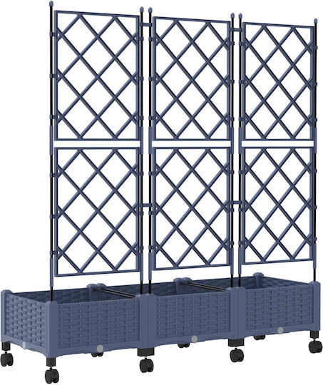 vidaXL Set of 3 Plastic Grey Planter Boxes