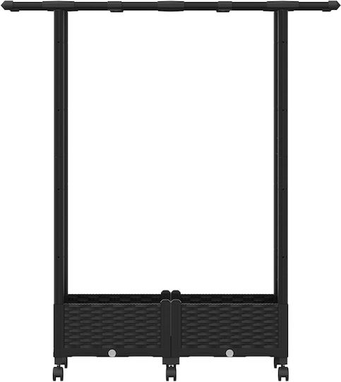 vidaXL Zardiniere Din Plastic Neagră 122.5x40x127 cm