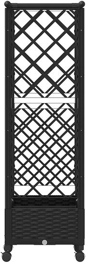 vidaXL Zardiniere Din Plastic Neagră 122.5x40x127 cm