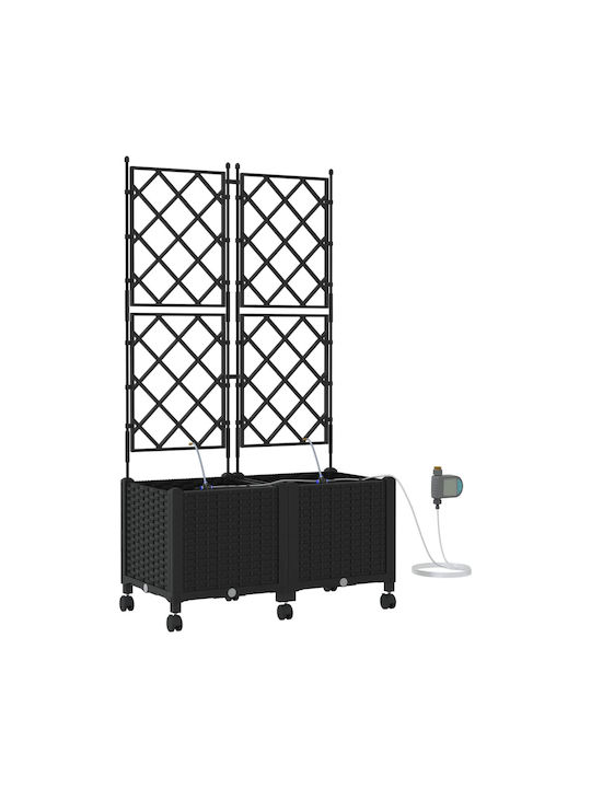 vidaXL Set 2 Planter Box-uri Din Plastic Negru