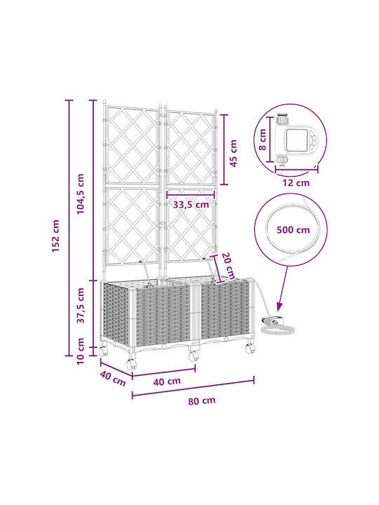 vidaXL Set 2 Planter Box-uri Din Plastic Negru