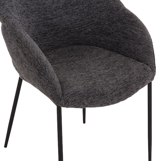 Drenny Dining Armchairs with Fabric Upholstery Grey 2pcs 62x63x85cm