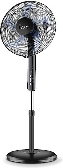 Izzy IZ-9002+ Pedestal Fan 70W Diameter 40cm with Remote Control Black