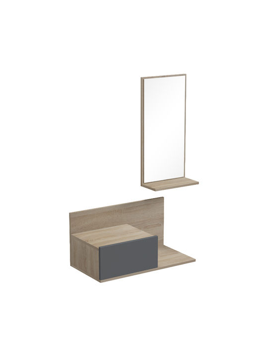 Miranda Hallway Furniture with Mirror Sonoma-Anthracite 60x30x89.5cm