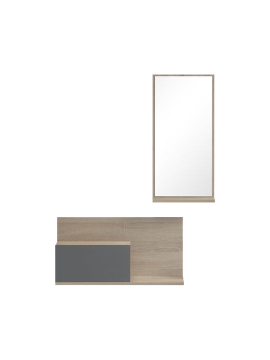 Miranda Hallway Furniture with Mirror Sonoma-Anthracite 60x30x89.5cm