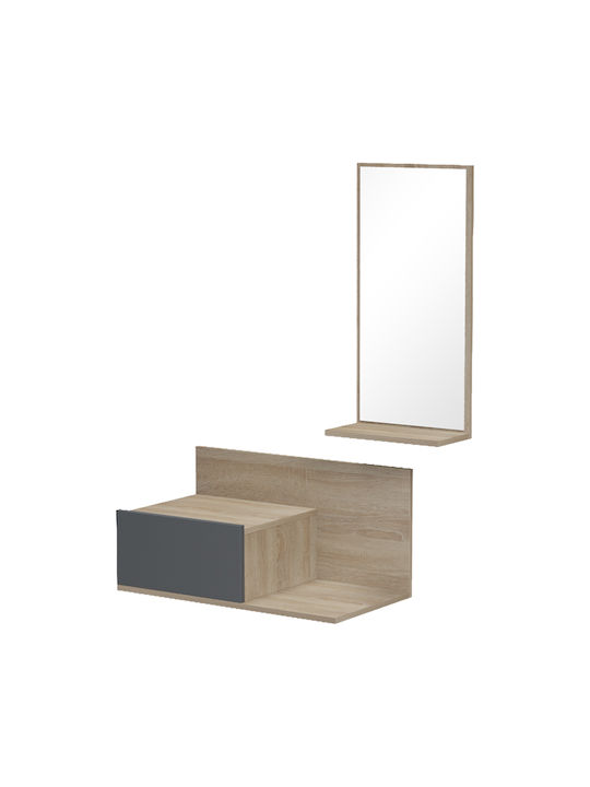 Miranda Hallway Furniture with Mirror Sonoma-Anthracite 60x30x89.5cm