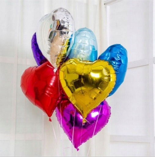 Herz Luftballon Blumen Folie Gold 45cm