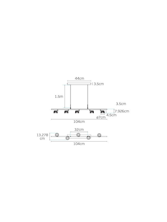 Lumini Suspendate Negru LED Cu Lumină Alb Cald