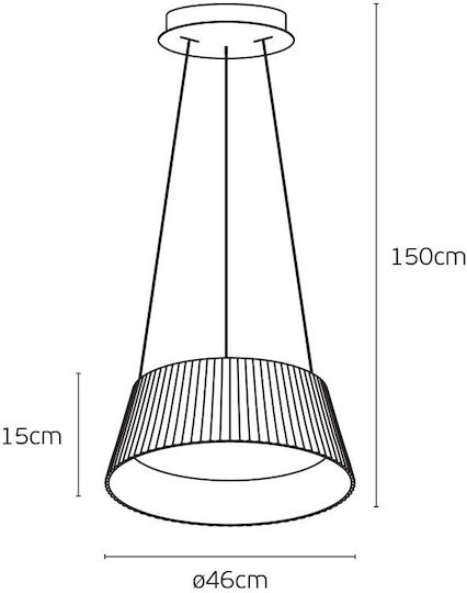VK Lighting Lustră Suspendată Neagră cu LED și Lumină Albă Caldă 46x46 cm