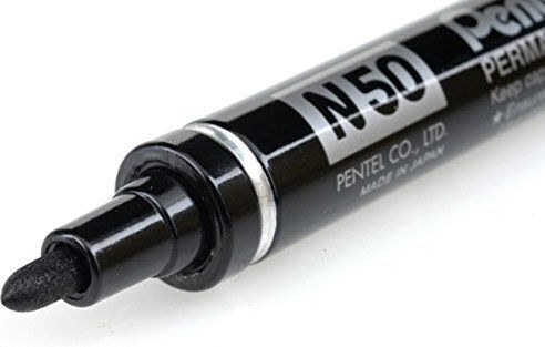 Pentel N850 Markeri Permanenți Negri 4.5mm Set 12 Bucăți