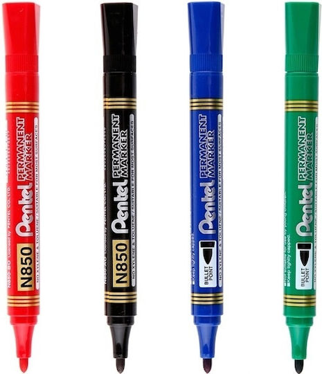 Pentel N850 Markeri Permanenți Negri 4.5mm Set 12 Bucăți