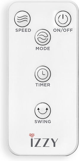 Izzy IZ-9028 Ανεμιστήρας Πύργος 60W με Τηλεχειριστήριο Μαύρος