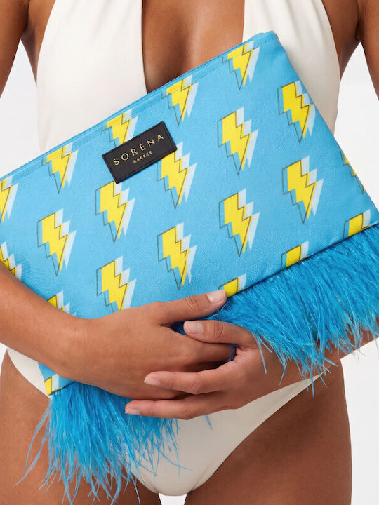Handgemachtes Wasserdichtes Stoff-Handtäschchen Sorena Feather Clutch Fc06
