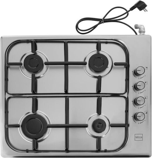 Stella STKGIX-04IN Kochplatte Für Flüssiggas Mit 4 Kochfelder Inox