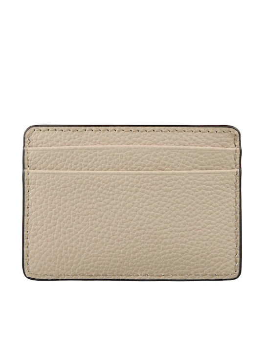 Leather Women's Card Wallet Beige