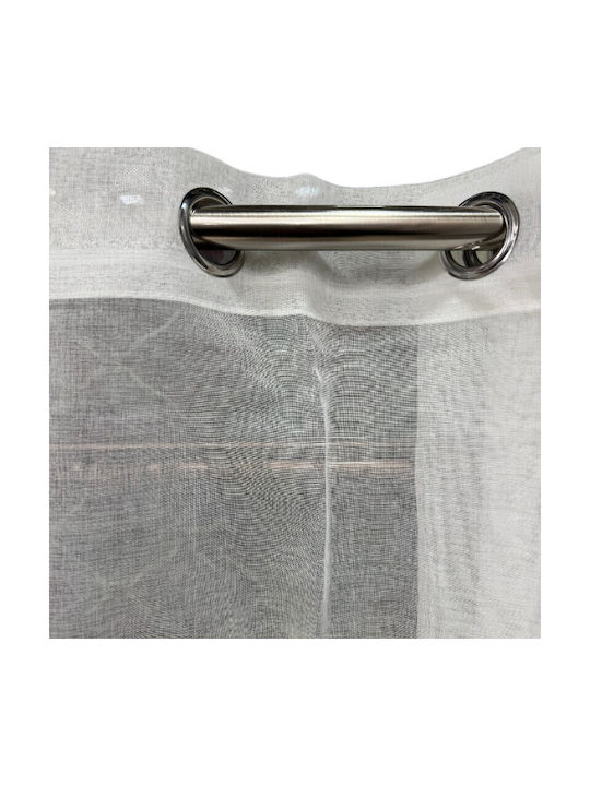 To megalo pazari Curtain With White-Petrol Grommets 270x280cm