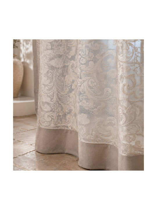 My Home Luxury Perdea cu Capse Bej 270x270cm