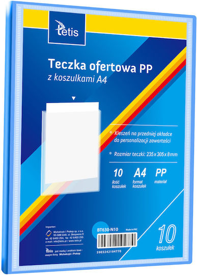 Pp Presentation Folder 10 Sleeves A4 Blue