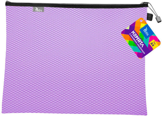 A4 Purple Envelope Metal Zipper