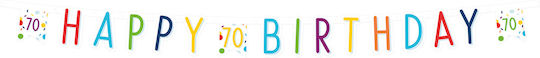 Confetti Garland 70th Birthday 180x13.8 Cm 1 Pc