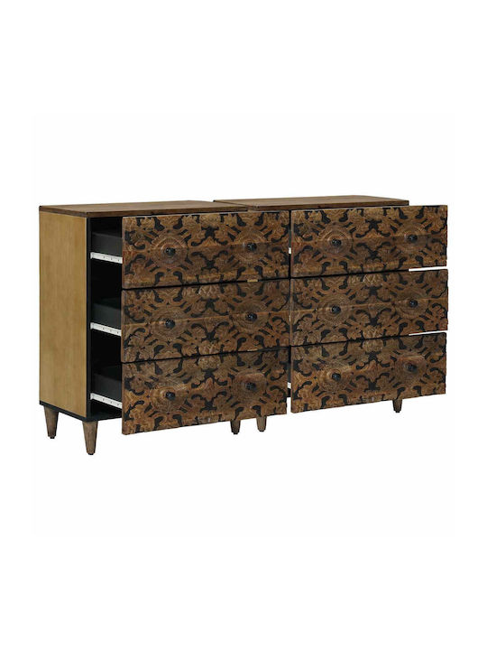 Holzsideboard mit Schubladen Braune 120x33x75cm