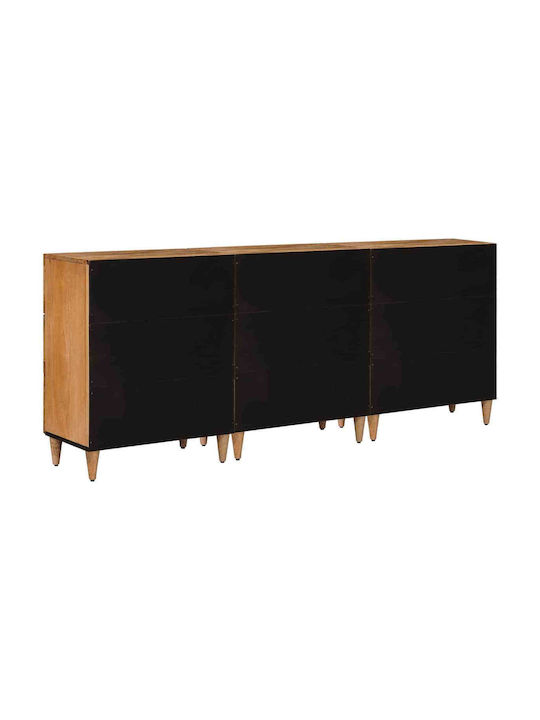 Μπουφές Ξύλινος με Συρτάρια Φυσικό 180x33x75cm