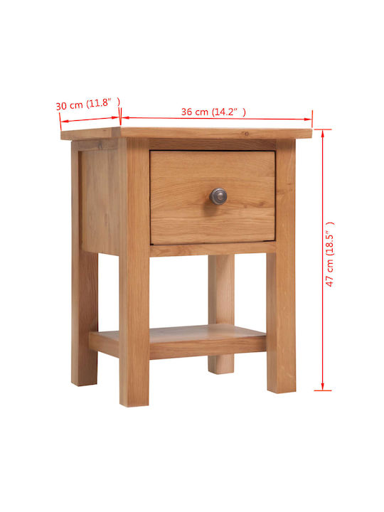 Wooden Brown Bedside Table 36x30x47cm