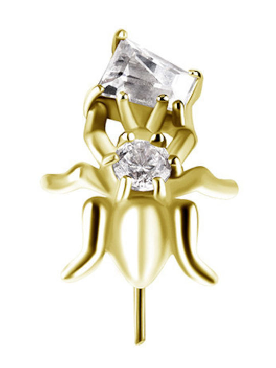 Crazy Needles Charm με Πέτρες Επιχρυσωμένο με Ζιργκόν