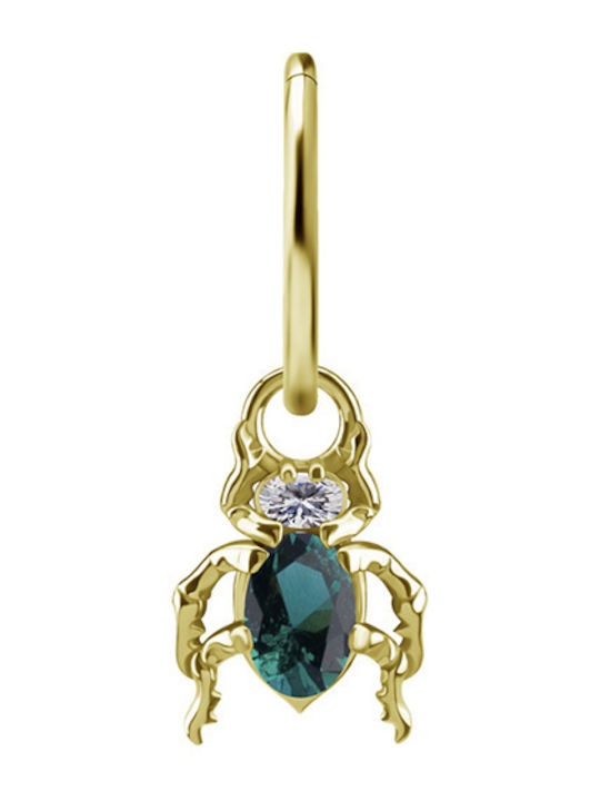 Crazy Needles Charm with Stones Gold Plated Green