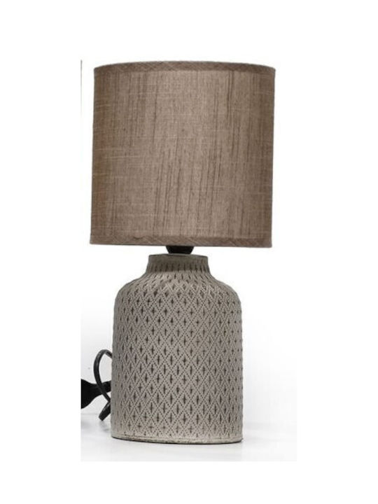 AGC Ceramic Table Lamp with Grey Shade and Base