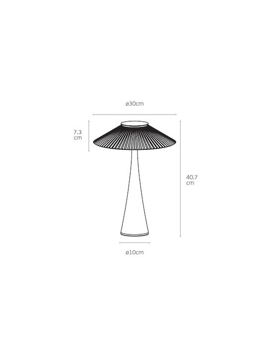 Metallisches Tischlampen LED mit Schwarzem Hut und Basis