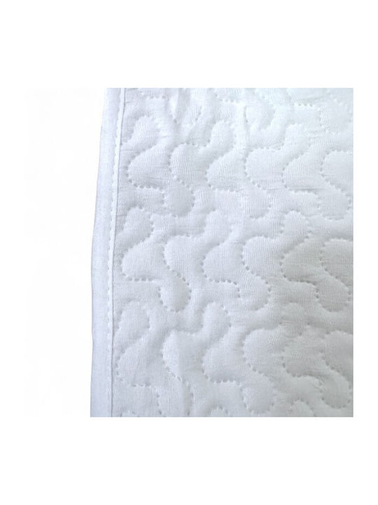 To megalo pazari Set Single Cotton White Coverlet 160x240cm 2 Pieces
