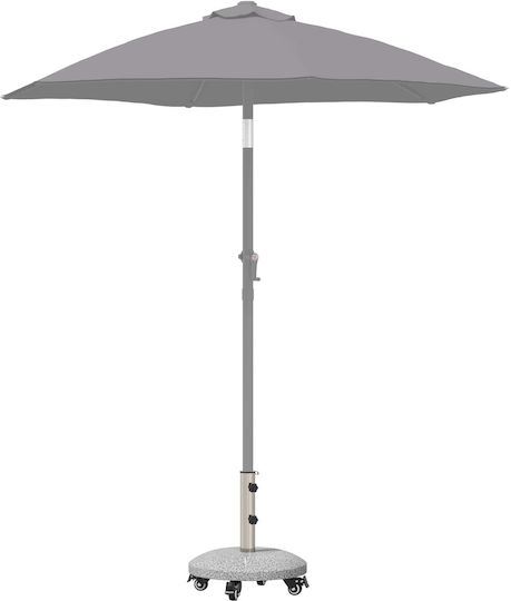 vidaXL Klappbarer Schirmständer Metallisch mit Rädern Granit 44,5x44,5x4cm