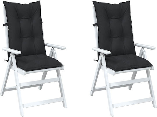 vidaXL Perna Scaunului De Grădină Cu Spătar Melanj Negru 2 Buc 50x120 Cm