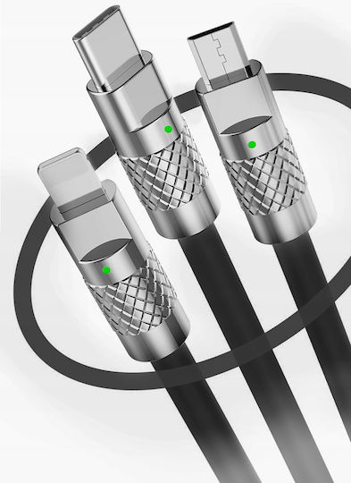 3-in-1 Durable Cable Iphone Micro Usb Type-c