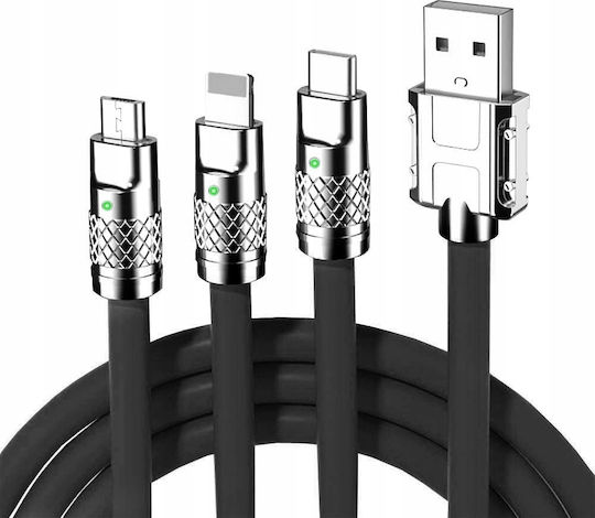 3-in-1 Durable Cable Iphone Micro Usb Type-c