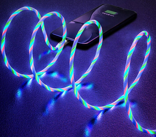 Magnetic Led Lighting Cable Iphone Micro Usb Type-c 200cm Kb31_multicolor