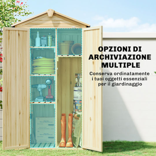 Wooden Garden Shed L0.93xW0.53xH1.68m