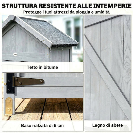 Wooden Garden Shed L0.77xW0.525xH1.78m